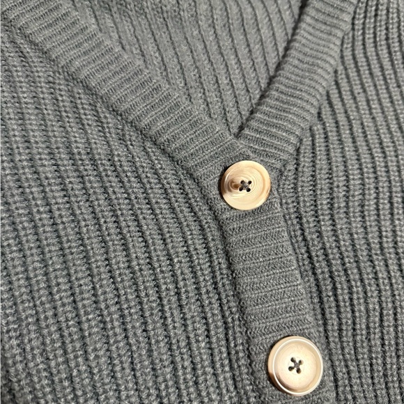 Blue/Gray Ribbed Cardigan - Picture 6 of 6